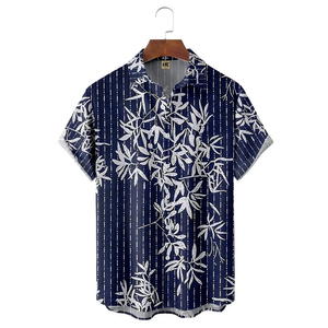 <span class=keywords><strong>Camicia</strong></span> Hawaiana da <span class=keywords><strong>Uomo</strong></span> a <span class=keywords><strong>Maniche</strong></span> <span class=keywords><strong>Corte</strong></span> con Stampa Tropicale, Collo Alto, 70 Colori, per Vacanze al Mare, Uso Quotidiano e Feste - Product Image 4