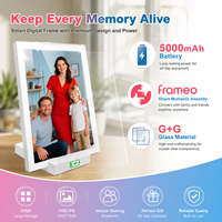 Cadre photo numérique 10,1'' avec batterie, écran tactile IPS, rotation automatique et fixation murale, stockage interne de 32 Go