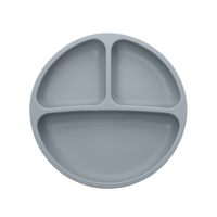 Assiette à compartiments en silicone pour bébé, vaisselle ronde à succion pour enfants, ensemble d'alimentation en silicone pour bébés