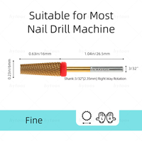 HYTOOS Embouts de ponceuse à ongles 5 en 1, 16 mm, en carbure, à pointe plate et conique, pour le retrait de gel, pour ponceuses électriques, accessoires de manucure