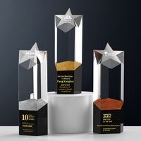 Trophée en cristal haut de gamme, élégant, créatif, en forme d'étoile, moderne et minimaliste, idéal pour les équipes de collaboration gagnant-gagnant