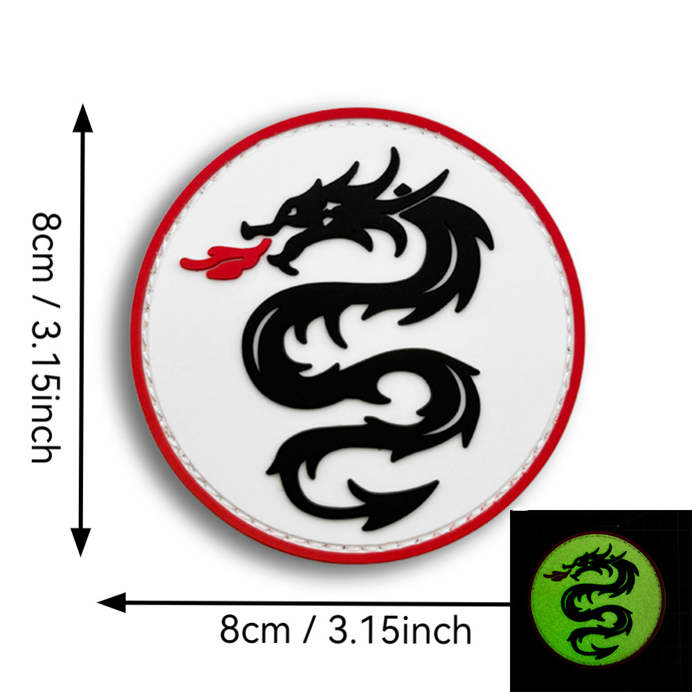 Circular Dragon (White background luminescent black dragon)