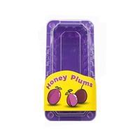 Boîte d'emballage en carton ondulé pliable pour l'expédition et la présentation de fruits et légumes (prunes) avec insert en plastique