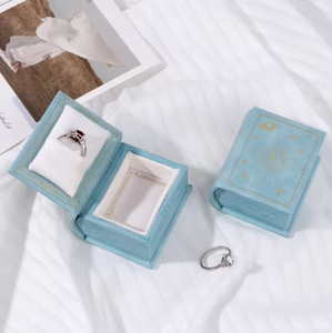 Eco-friendly <b>Book</b>-Shaped Luxury Jewelry Packaging <b>Box</b>-Customized Color Rectangle Design Carton Packaging Magnetic Closure PU - Product Image 4