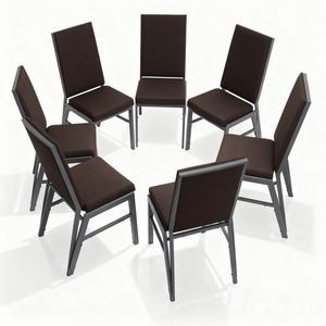 Chaise de conférence robuste à structure en fer empilable avec éponge haute densité pour salle de réunion, chaise de banquet - Product Image 3