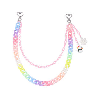 Cadena de Pantalones de Doble Capa de Resina Color Caramelo con Colgante de Muñeco de Nieve y Copo de Nieve, Cadena de Cintura Hip Hop, Accesorio de Moda Unisex - Product Image 5