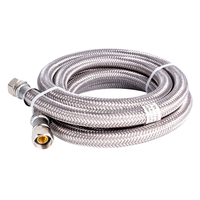 Kit de Instalación para Lavavajillas Eastman de 6 Pies, Línea de Suministro de Acero Inoxidable Trenzado de 3/8 Pulgadas con Conectores de Compresión de 3 Vías en Ángulo