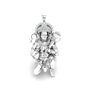 Colgante Sagrado de Lord Hanuman con Circonita en Plata de Ley con Acabado Chapado en Oro de 18K, Diseño Intrincado y Detallado - Product Image 1