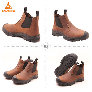 Рабочие ботинки унисекс из кожи Crazy Horse: комфортные, современные, нескользящие, с защитой от проколов, стальным носком и дышащей сеткой для безопасности - Product Image 4