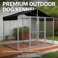 Enclos pour chien en grillage à mailles losangées de 6 pieds, sur mesure, avec portail verrouillable, en fil galvanisé thermolaqué, pour extérieur, grande clôture pour animaux de compagnie