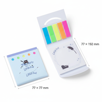Produk Alat Tulis Baru XINLE, Stiker Kertas PET 5 Warna, Perekat Sendiri, Set Catatan Tempel Lucu, Custom 2 in 1 Sticky Notes Memo Pads