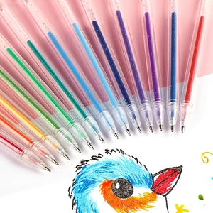 Set di 8/12/18/24/36/48 <span class=keywords><strong>Penne</strong></span> Gel Glitterate <span class=keywords><strong>Colorate</strong></span> di Alta Qualità per Bambini, <span class=keywords><strong>Penne</strong></span> Liquide Multicolore Cangianti e Brillanti - Product Image 2
