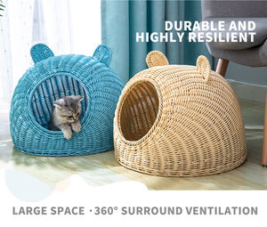 गर्म बिक्री आधुनिक pp पालतू बिस्तर त्योहार उपहार के साथ अलग-अलग सुविधा pp रतन बिल्ली कुत्ता घर - Product Image 6