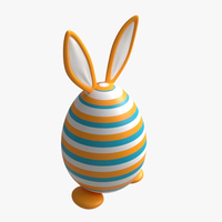 Poyresin Easter Egg Konijn-Achtig Versierd