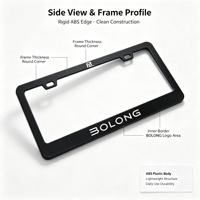 BOLONG Grande Vente Cadre de Plaque d'Immatriculation en Plastique ABS Standard Américain Logo Personnalisé Noir Support de Plaque d'Immatriculation Auto Décoration Automobile