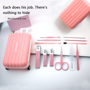 Ensemble de manucure et pédicure professionnel portable en acier inoxydable de 12 pièces, coupe-ongles, <span class=keywords><strong>valise</strong></span>, kit de toilettage pour femmes et hommes - Product Image 4