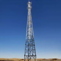 Tour en tube d'acier conique polygonal à trois pieds de 20-60 m, galvanisée à chaud ASTM A123, soudure AWS D1.1