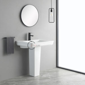 Promoción principal: Lavabo de columna de cerámica blanca de altura estándar para proyectos de adquisición por lotes para hoteles - Product Image 2