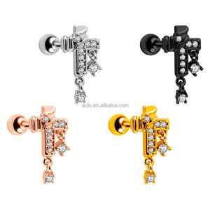 Venta al por mayor diseñador Stud plata <span class=keywords><strong>pequeño</strong></span> circón pendientes colgantes conjunto mujeres hombres joyería fina oreja <span class=keywords><strong>Tragus</strong></span> - Product Image 5