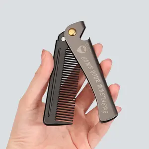 Wholesale Styling Comb Metal Folding Stainless Steel Handle Plastic Dense Teeth Hairdressing Combs For Beard