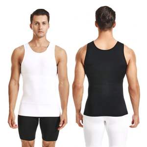 Camiseta de compresión deportiva para hombres, chaleco <span class=keywords><strong>moldeador</strong></span> de cuerpo con sensación fresca, reafirmante de barriga de tiburón, para ocultar ginecomastia - Product Image 1