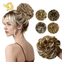 Fujia Postiches en Fibre Synthétique Bouclées/Ondulées Naturelles pour Chignons Désordonnés, Extensions de Cheveux, Postiches pour Chignons, Couleurs Mixtes