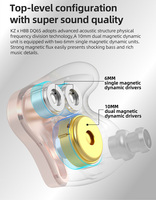 Écouteurs filaires KZ HBB DQ6S, basses HIFI, écouteurs intra-auriculaires, moniteur intra-auriculaire, réduction de bruit, musique, casque de sport