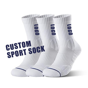 تعبئة مجانية عينة مجانية جوارب رياضية لكرة السلة شعار مخصص ضغط جورب رياضي منشفة رياضية أسفل طاقم جورب للجنسين - Product Image 1