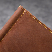 Portefeuille en cuir véritable Crazy Horse, fin et minimaliste, multi-cartes, pour usage quotidien, en promotion