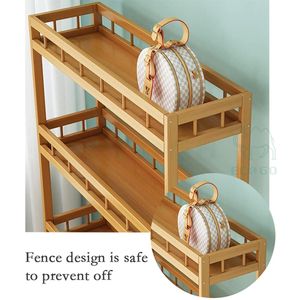 Carro de cocina de bambú Carro móvil multicapa Estante de almacenamiento multifuncional Carro respetuoso con el medio ambiente - Product Image 5