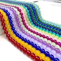 Perles de calcédoine multicolores prêtes à être expédiées, 4 mm, 6 mm, 8 mm, 10 mm, perles rondes en pierre pour la fabrication de bijoux DIY, vente en gros