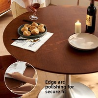 Runder Esstisch im chinesischen Stil aus massivem Holz mit Steinplatte, für Zuhause, Wohnzimmer, kleine Wohnung, Retro-Luxus-Tulpen-Tisch