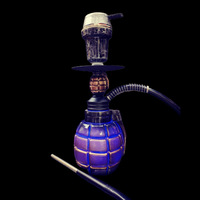 Narguilé Shisha en résine à couleur changeante avec miroir Technique Grenade Design Unique Bar Shisha Hookah