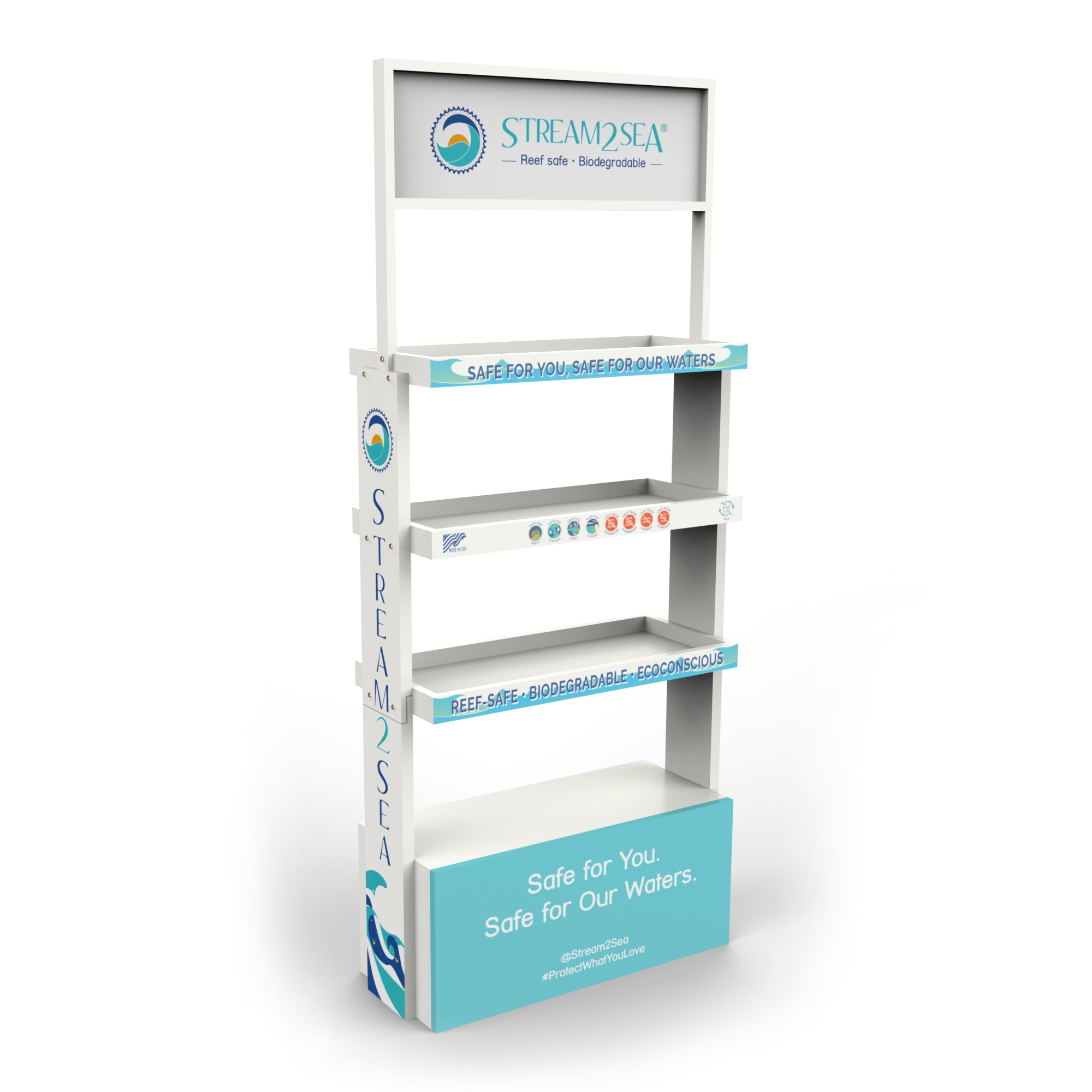 Fashion Wooden Skin Care Cosmetics Display Stand for Stores — view 4