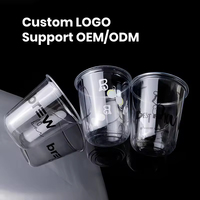 Hanyong Custom Logo Print Ronde Vorm 500Ml 700Ml Wegwerp Matte Injectie Pp Plastic Boba Thee Milkshake Bekers