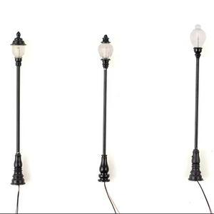 Modèle d'architecture urbaine miniature en résine, poteau d'éclairage blanc, lumière blanc chaud, sculpture 3D réaliste <span class=keywords><strong>aérographe</strong></span>, marque YUNJIE - Product Image 1