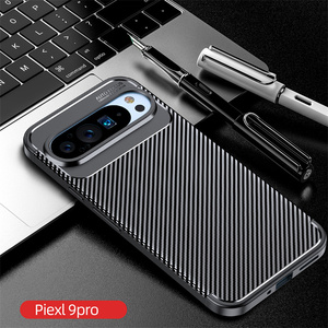 For <strong>Google</strong> Pixel 9 Pro/9 Carbon <strong>Fiber</strong> Texture TPU Mobile Phone Case Shockproof Lens Protection Cover - Product Image 1
