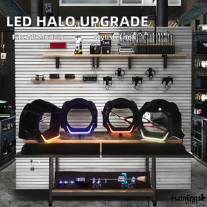 Kit décoratif de phare d'anneau de halo de LED lumineux de 9 pouces avec la couverture pour des modèles universels de voiture de moto - Product Image 3