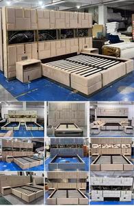 Tùy Chỉnh Ý Mới Nhất Sang Trọng Đồ Nội Thất Phòng Ngủ Cao cấp Da Đôi Giường Lớn Cao Đầu Giường Sang Trọng Hiện Đại Vua Kích Thước Giường - Product Image 6