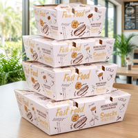 Boîte à poulet frit personnalisée de qualité alimentaire, emballage jetable en papier pour frites et snacks, ensemble de boîtes et sacs pour la restauration rapide à emporter
