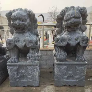 庭の家のゲートガードのための石の彫像中国のライオン