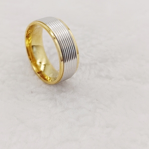 Confident Not Arrogant Dos tonos Oro Titanio Acero Inoxidable 8mm Alianzas DE BODA Anillos de moda para hombres Regalo de San Valentín - Product Image 1