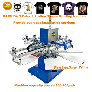 Máquina Automática de Serigrafía, Tamaño de Paleta 250x300mm, Máquina de Impresión de Marcas con 8 Estaciones para Taller - Product Image 1