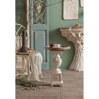 Table basse en bois Simple et rustique, de Style européen, Table de nuit en blanc nordique, avec sculpture sur la Base, pour le salon, bout latéral, Table de thé