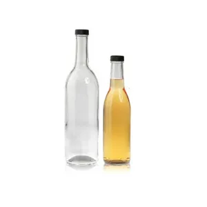 Commercio all'ingrosso classico 750ml 375ml vetro trasparente bottiglie di vino per champagne caldo salsa Woozy succo di bevande contenitore per alimenti