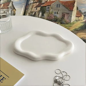 Bandeja de Cerámica Ovalada Irregular <span class=keywords><strong>Simple</strong></span> de Estilo Art <span class=keywords><strong>Deco</strong></span> de Lujo, Resistente al Calor, para Exhibición de Joyas y Decoración del Hogar, Directo de Fábrica 2026 - Product Image 3