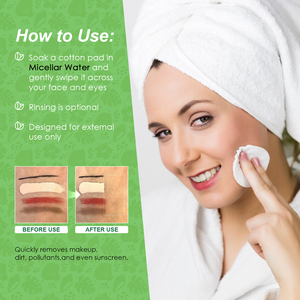Eliminación de maquillaje de etiqueta privada Aloe Vera Facial Eye Lip Makeup Remover Water Cleansing Micellar Water Makeup Remover - Product Image 6