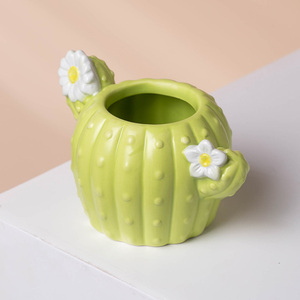 Plantes succulentes en forme de cactus de dessin animé, mini-pots en céramique, petits pots à bonsaï, plantes artificielles, succulentes, macetas, pots à fleurs - Product Image 2