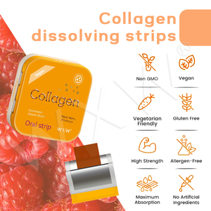 Precio de fábrica a granel Colágeno Infundido Películas solubles orales Brillo DE LA PIEL Fácil de derretir Colágeno de La Boca Tiras orales Caramelo - Product Image 3