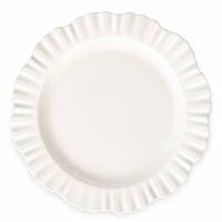 Assiette à dîner en céramique blanche à bord festonné, assiette de service en porcelaine pour mariage, vaisselle de table pour la maison